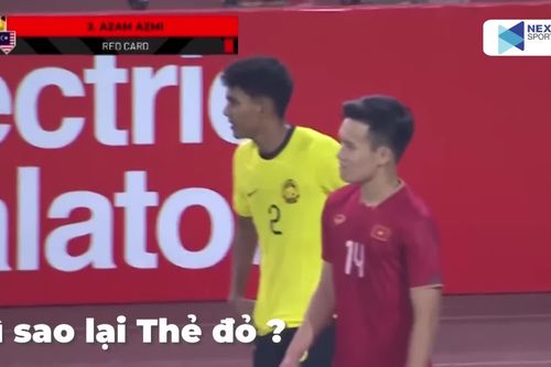 Đánh nguội Văn Hậu để trả đũa, hậu vệ Malaysia nhận thẻ đỏ rời sân