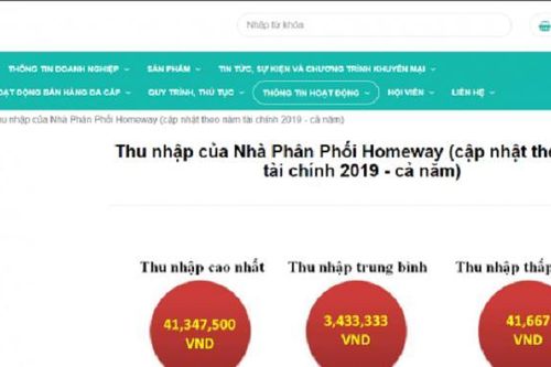 Đa cấp Homeway thông báo chấm dứt hoạt động