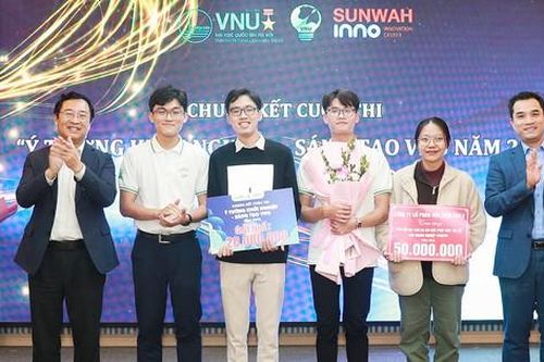 Nhóm sinh viên trường ĐH Công nghệ giành giải Nhất cuộc thi Ý tưởng khởi nghiệp - sáng tạo VNU 2022
