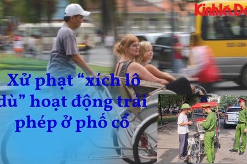 Tổng kiểm tra, xử phạt 'xích lô dù' hoạt động trái phép ở phố cổ