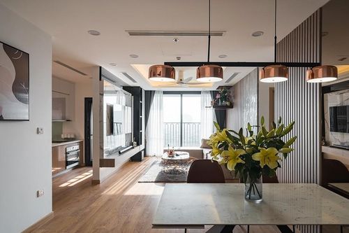 Căn hộ mang phong cách Modernism được decor với gam màu trầm, sang trọng