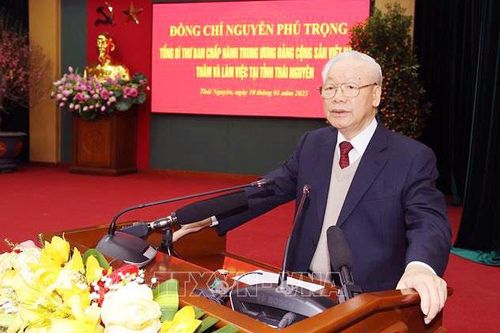 Phát biểu của Tổng Bí thư Nguyễn Phú Trọng nhân dịp về thăm, chúc Tết Đảng bộ, chính quyền và nhân dân tỉnh Thái Nguyên