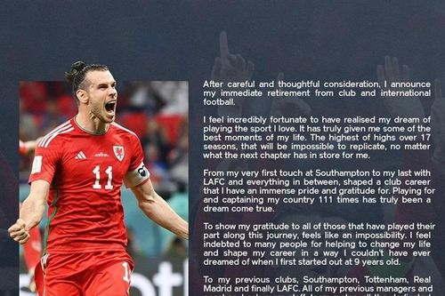 Gareth Bale giã từ sân cỏ