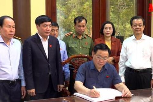 Chủ tịch Quốc hội nước Vương Đình Huệ dâng hương tại đền thờ Chủ tịch Tôn Đức Thắng