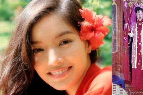 Lâm Bích Tuyền diện áo dài cưới của mẹ 23 năm trước