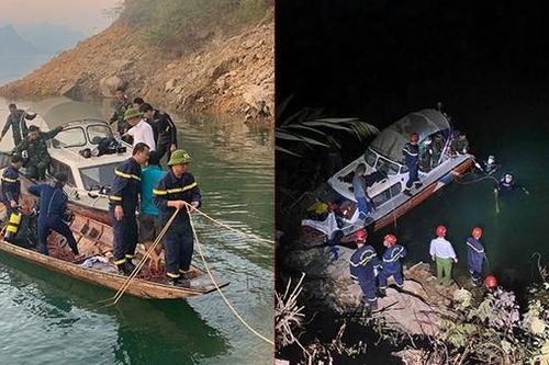 Trục vớt thành công xe ô tô rơi xuống sông Đà