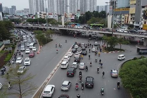 Hình ảnh hiếm thấy của 'điểm đen' giao thông trên trục đường Vành đai 2 Hà Nội
