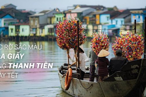 Rực rỡ sắc màu hoa giấy làng Thanh Tiên ngày tết