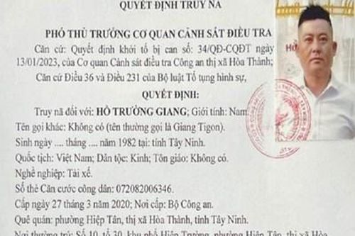 Truy nã Hồ Trường Giang cố ý làm hư hỏng tài sản