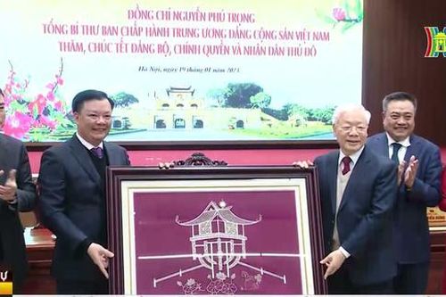 Tổng Bí thư Nguyễn Phú Trọng chúc tết Đảng bộ thành phố Hà Nội