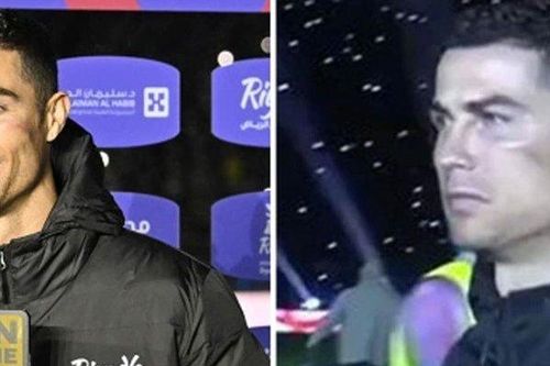 Ronaldo bối rối khi nhận giải xuất sắc nhất trận giao hữu với Messi