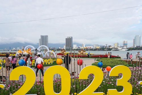 Dòng người đổ về check-in đường hoa Đà Nẵng ngày 30 Tết