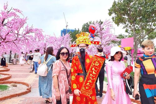 Dòng người đổ về đường hoa xuân Đà Nẵng chụp ảnh ngày 30 Tết
