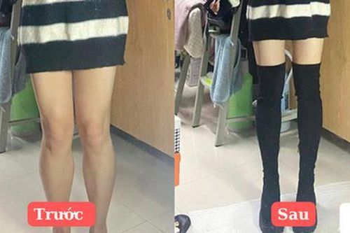 'Chân voi' hóa mi nhon trong 1 nốt nhạc, cô gái chứng minh sự lợi hại của boots đùi khiến chị em cực tâm đắc