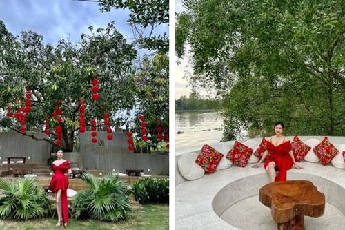 Vân Trang phủ sắc đỏ cho cơ ngơi 50.000m2, Tết lộng lẫy cho gia chủ thoải mái 'sống ảo'