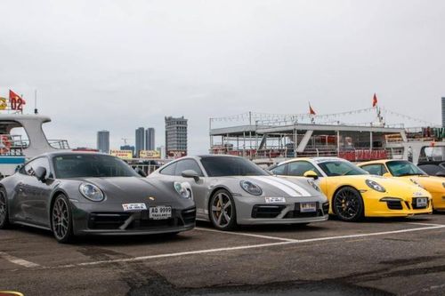Dàn xe Porsche của dân chơi Thái Lan tụ họp tại Việt Nam dịp đầu năm