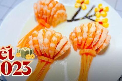 Hướng dẫn làm món tôm lồng đèn may mắn, thu hút tài lộc cả năm