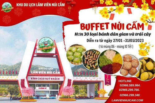 Dạo 'thiên đường' Buffet các món ngon ở cáp treo Núi Cấm