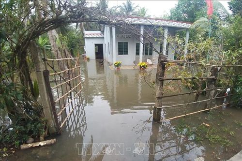 Triều cường bất ngờ dâng cao, nhiều nơi ở Bến Tre bị ngập sâu