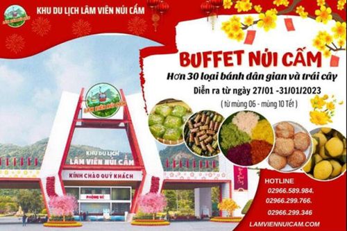 Mùng 6 Tết - khai tiệc Buffet lộc Xuân ở núi Cấm