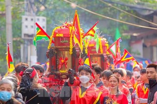 Độc đáo lễ rước kiệu xôi ở ngoại thành Hà Nội