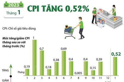 Chỉ số giá tiêu dùng tháng 1 năm 2023 tăng 0,52%
