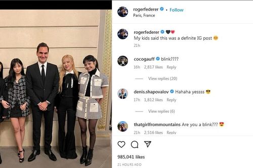 Roger Federer tạo 'bão like' với ảnh chụp chung cùng các sao nữ Blackpink