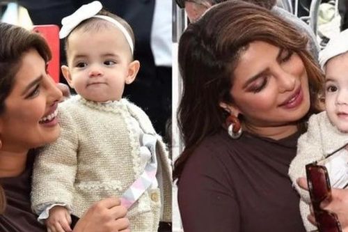 Con gái Hoa hậu Thế giới Priyanka Chopra lần đầu xuất hiện trước công chúng