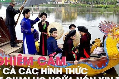 Nghiêm cấm tất cả các hình thức hát quan họ ngửa nón nhận tiền trong hội Lim Quý Mão 2023