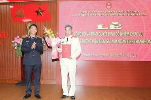 Công bố và trao quyết định bổ nhiệm Phó Viện trưởng VKSND tỉnh Thanh Hóa