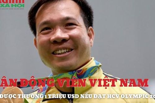 Vận động viên Việt Nam sẽ được thưởng 1 triệu USD nếu đạt Huy chương Vàng tại Olympic 2024