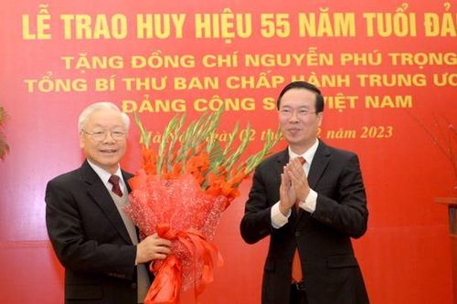 Phát biểu của Tổng Bí thư tại Lễ nhận Huy hiệu 55 năm tuổi Đảng