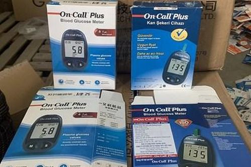 Phát hiện kho thiết bị đo đường huyết giả mạo nhãn hiệu On Call Plus