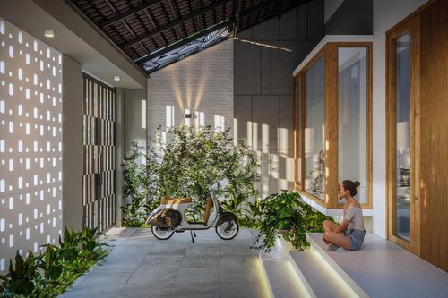 Ngôi nhà cấp 4 ở Bình Thuận mặt tiền lấy ý tưởng từ sóng biển và lưới đánh cá