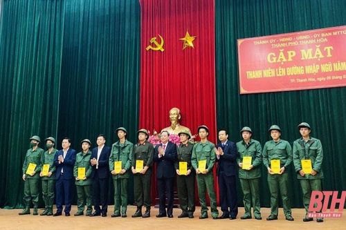Thành phố Thanh Hóa gặp mặt thanh niên lên đường nhập ngũ năm 2023
