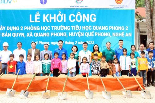 Tỉnh đoàn Nghệ An khởi công xây phòng học tại điểm trường vùng sâu huyện Quế Phong