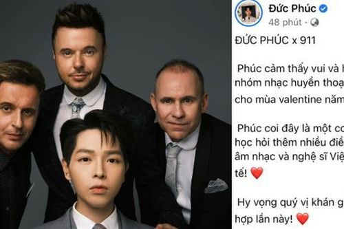 Đức Phúc xác nhận kết hợp với boyband huyền thoại