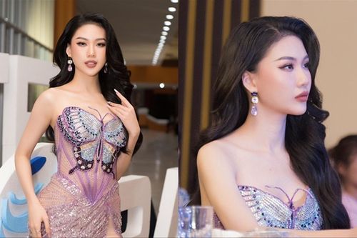 Bùi Quỳnh Hoa thăng hoa với đầm họa tiết của bướm: Phong độ Supermodel International mãi đỉnh