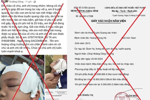 Cảnh báo lừa đảo qua việc kêu gọi quyên góp tiền chữa bệnh