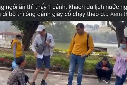 Tự ý gắn keo vào giày du khách ở hồ Gươm, người đàn ông bị phạt 2 triệu đồng