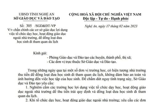 Nghệ An: Sở Giáo dục và Đào tạo chỉ đạo việc tổ chức hoạt động trải nghiệm