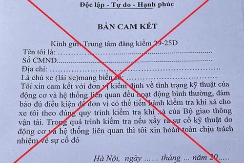 Cục Đăng kiểm yêu cầu chấm dứt hành vi bắt khách ký cam kết kiểm định xe