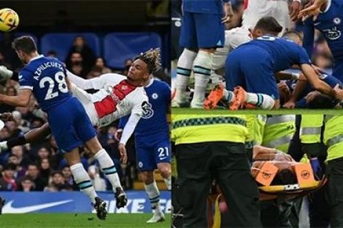 Cận cảnh pha bóng khiến Azpilicueta bất tỉnh, phải thở ô xy, vòng 24 Ngoại hạng Anh