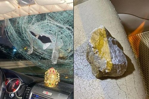 'Tôi đang chạy 100 km/h trên cao tốc khi hòn đá xuyên thủng kính'
