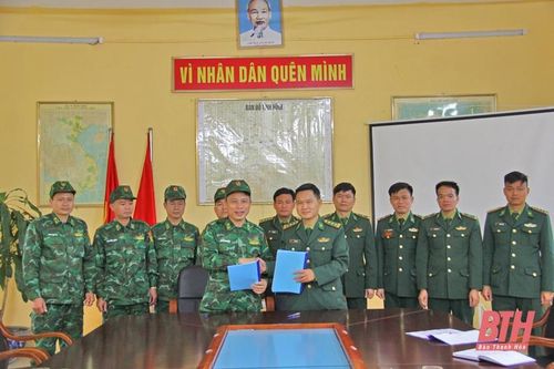 Ký kết kế hoạch hiệp đồng bảo vệ biên giới tiếp giáp 2 xã của Thanh Hóa và Nghệ An