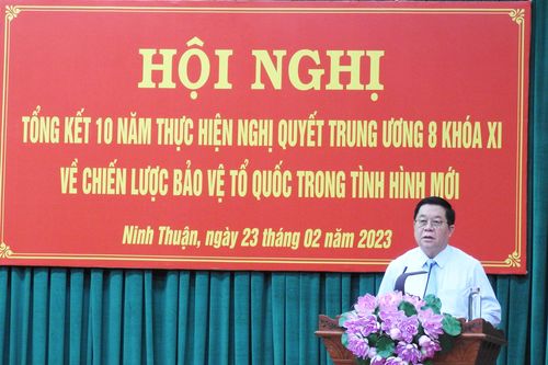Ninh Thuận cần thích ứng với diễn biến tình hình mới, phát triển kinh tế phải bảo đảm quốc phòng, an ninh