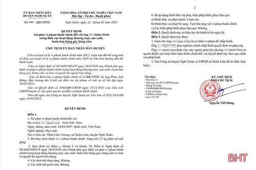Xử phạt 3 trường hợp tuổi vị thành niên tàng trữ, sử dụng pháo trái phép ở Nghi Xuân