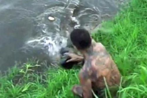 Clip: Suýt mất mạng vì liều mình chụp cận cảnh cá sấu