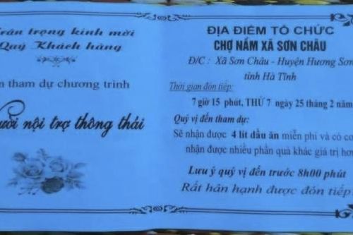 Cảnh giác 'chiêu trò' mời người dân nhận '4 lít dầu ăn miễn phí' ở Hà Tĩnh