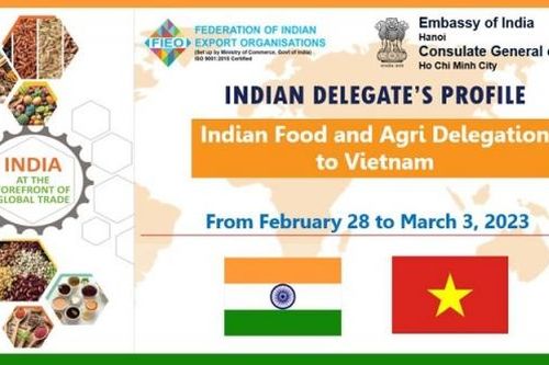 Mời tham dự buổi gặp gỡ DN Ấn Độ trong lĩnh vực nông thủy sản, thực phẩm chế biến tại Hà Nội